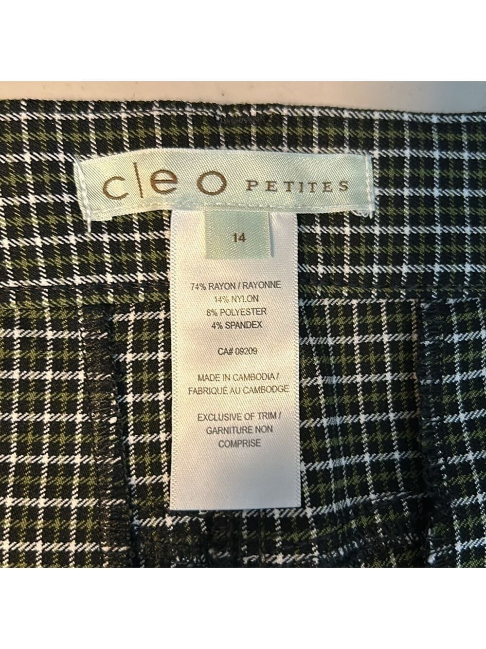 Cleo Plaid Slim Ankle Trouser Pant NWT - Picture 6 of 13